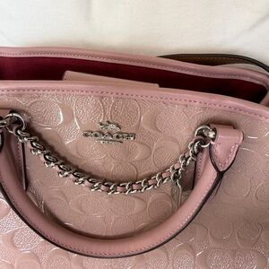 Coach Blush Pink Embossed Leather Shoulder Bag